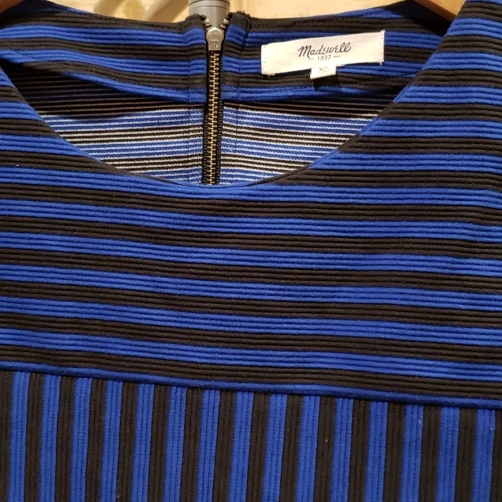 Madewell Gallerist Blue Black Striped Top Size XS - Picture 3 of 4